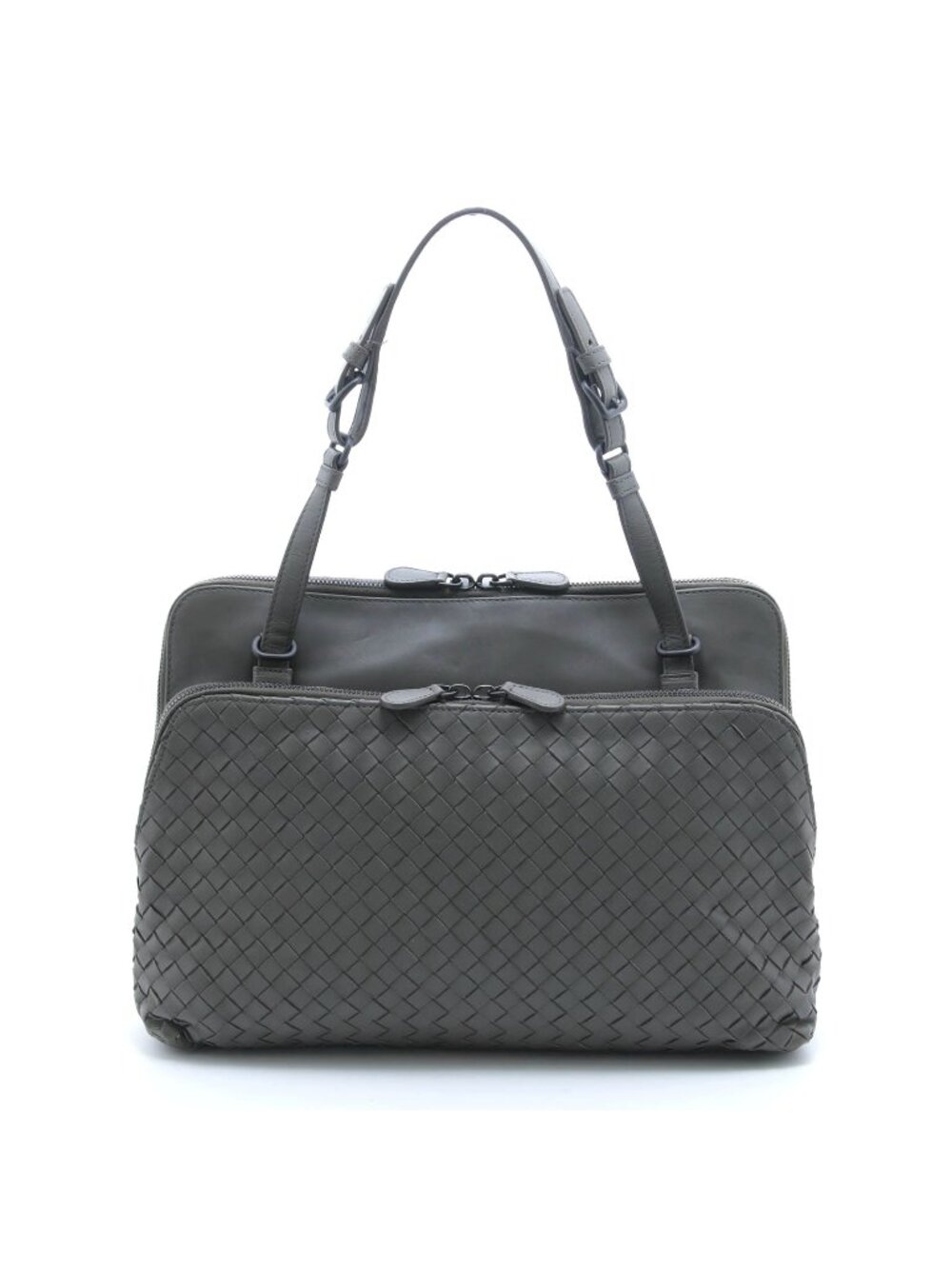 Bottega Veneta Intrecciato Handbag Khaki Leather